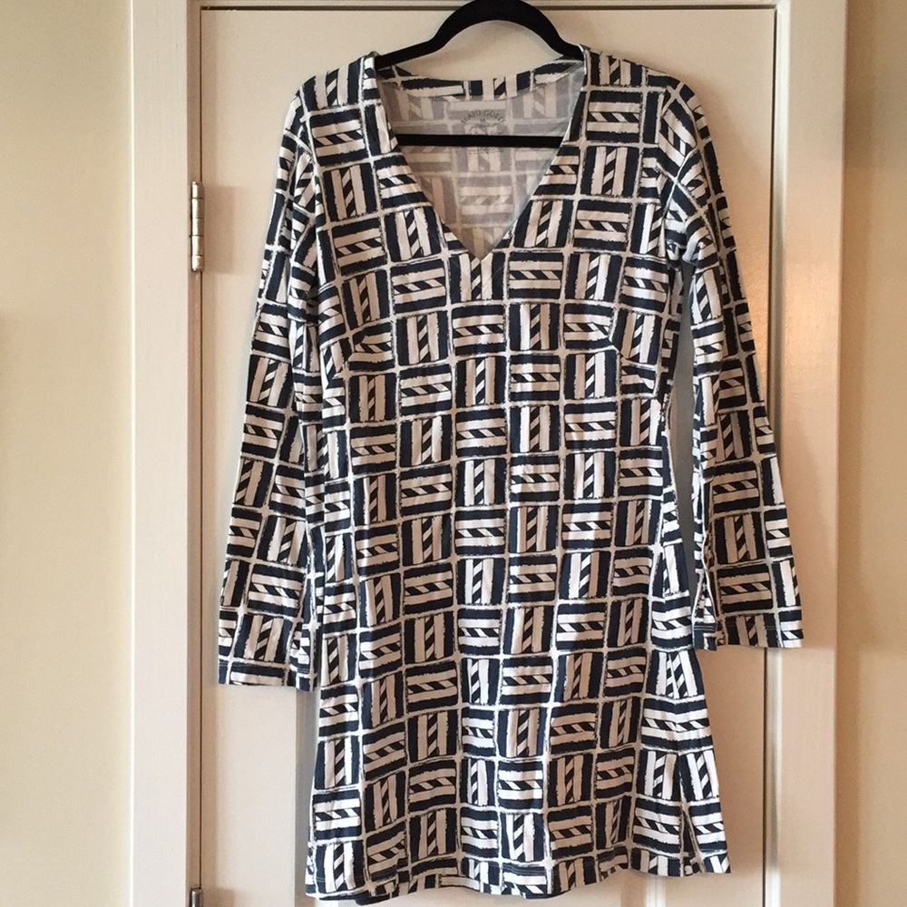 Mahi Gold long sleeved cotton shift dress